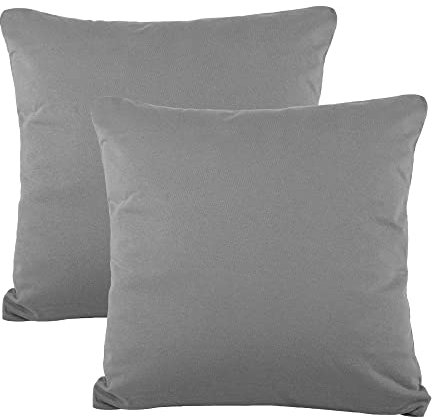 CelinaTex BeBasic Kissenbezug Doppelpack 40 x 40 cm dunkel grau Mikrofaser Dekokissen Bezug Jersey