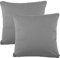 CelinaTex BeBasic Kissenbezug Doppelpack 40 x 40 cm dunkel grau Mikrofaser Dekokissen Bezug Jersey