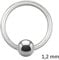 Treuheld® | Klemmkugelring Piercing/BCR Ring | Chirurgenstahl 316L | 1,2mm x 16mm | Kugel: 5mm | Silber | Ball Closure Ring für Ohr, Nase uvm.
