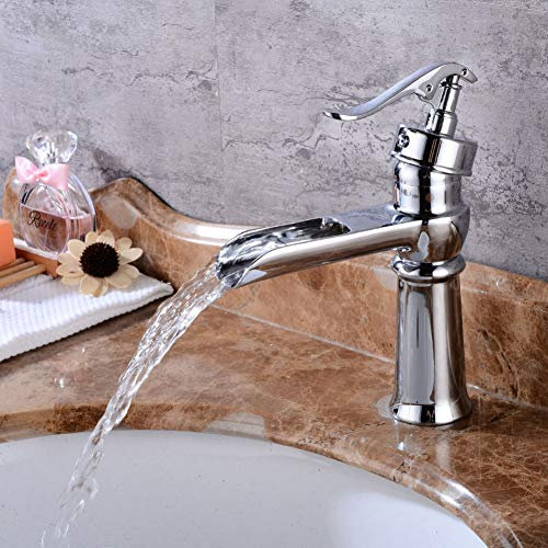 Grifos de Lavabo Grifo De Agua Fría Y Caliente De La Cascada Europea Grifo Del Lavabo Del Baño Sobre El Grifo Del Lavabo Del Mostrador