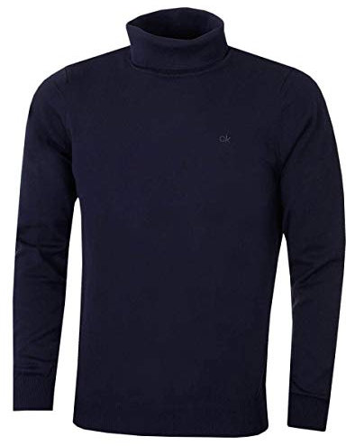 Calvin Klein Hommes CK col roulé en Tricot Rib Chaud Pull Durable - Marine - M
