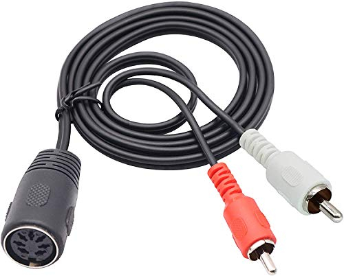zdyCGTime Cavi MIDI DIN da 7 pin a 2 RCA Prolunga,Doppio RCA Maschio a 7 pin DIN Femmina cavi adattatore audio,Compatibile con per sistemi Bang & Olufsen, Naim, Quad.Stereo.(1,5 M)