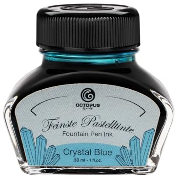 Octopus Füllhaltertinte, Schreibtinte für Füllhalter, Füllertinte Pastell Blau Crystal Blue 30ml