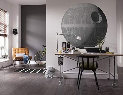 Komar Star Wars XXL Death Star Wars Papier peint photo en intissé autocollant et découpé aux contours pour chambre d'enfant Taille : 127 x 127 cm