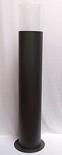 linoows Windlichtsäule, XXL Garten Laterne, Designer Metallstand mit Glasaufsatz 114 cm