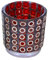 Mosaik Windlicht rot silber 7 cm hoch Kreise