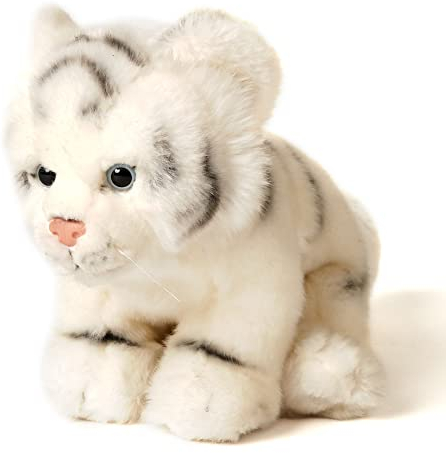 Uni-Toys - Weißer Tiger Baby, sitzend - 19 cm (Höhe) - Plüsch-Wildtier - Plüschtier, Kuscheltier