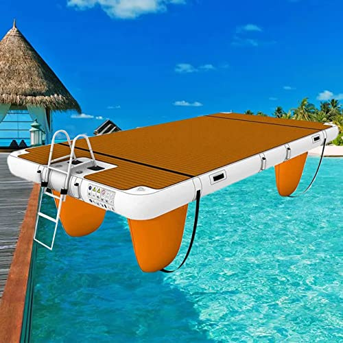 Aufblasbare Dock -Schwimmende Plattform, Aufblasbares Sportboot Yachthafen, Große Schwimmende Pad Floß Island Luftkissen, Tragbare Schwimmenwasserplattform,2 * 6m/6.6 * 20ft