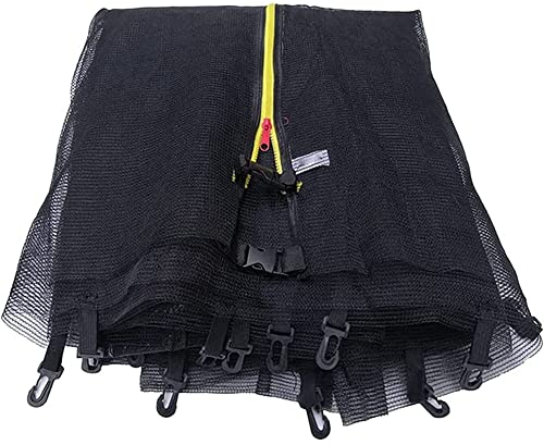 MUALIK Trampolin-Sicherheitsnetz for runde Trampoline, 6/8/10/12/13/14/15/16 Fuß-Ersatz-Sicherheitsnetz for 6/8 Stangen-Rundrahmen-Trampoline (nur Netz) (Color : Black, Size : 15FT)