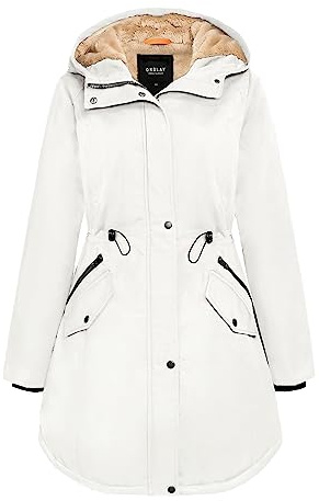Orolay Blousons Coupe-vent Printemps Manteau Chaud Mi-long D'extérieur pour Femme s Beige XXL