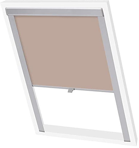 Verdunkelungsrollo, MOONAIRY Roladenklemmen, Fenster Sichtschutz, Verdunklungsstoff, Darkening Blind, Thermo Rollo, Beige SK08