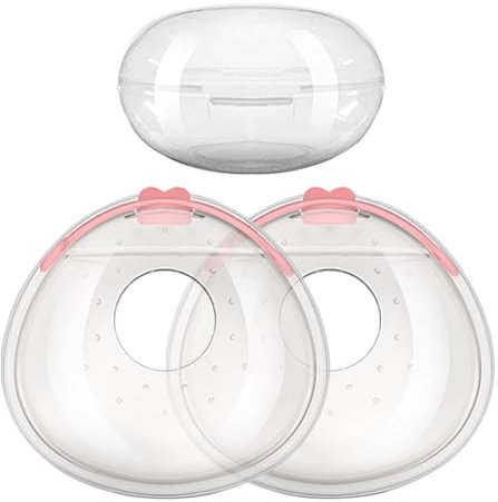 Ruiqas Lot de 2 coques anti-fuites en silicone pour la collecte du lait maternel avec boîte de rangement