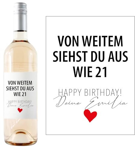 1M® Personalisiertes Weinflaschen-Etikett - Geschenke für Frauen & Männer - ideale Überraschung für deine Liebsten - Geburtstagsgeschenk, Abschiedsgeschenk, kleine Geschenke - #6