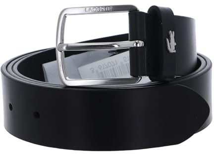 Lacoste Elegance Plain Leather Belt W95 Noir