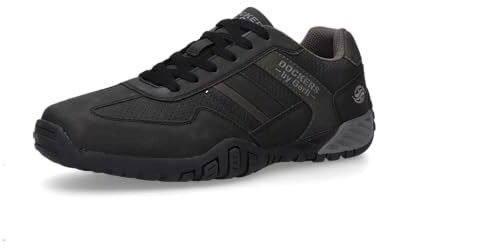 Dockers by Gerli Herren Low-Top Sneaker, Männer Halbschuhe,schnürer,Business,Freizeit,straßenschuhe,Strassenschuhe,schwarz/grau,47 EU