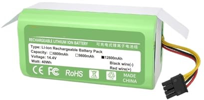 Batería de Repuesto for aspiradora, Compatible con Conga 1290 1390 1490 1590(Color:12800mAh)