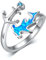 ONEFINITY Hai Ring 925 Sterling Silber Hammerhai Ring Verstellbarer Hai Anker Ring Ozean Tiere Schmuck Geschenk Für Frauen