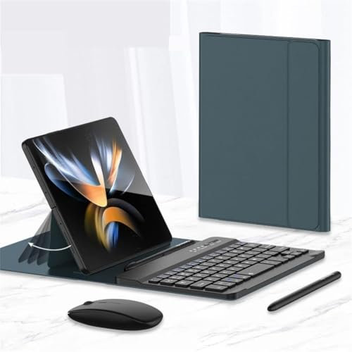Galaxy Z Fold 6 Clavier Souris Set avec S Pen Compatible pour Samsung Galaxy Z Fold 6 5G Étui de Protection avec Clavier + Souris + Stylo (Vert)