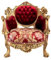 CasAmin Home & Living Roter Sessel Französischer Sofasessel im Louis XV-Barock-Rokoko-Stil, in Bordeaux-Samt und Gold-Finish für die Inneneinrichtung