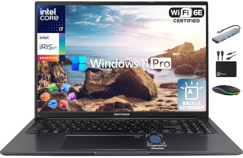 ASUS Vivobook 2024 Ordinateur portable professionnel, écran FHD de 14 po, processeur Intel i3-1215U 6 cœurs (Beats i5-1135G7), RAM 24 Go, SSD 1 To, carte graphique UHD, WiFi 6E, batterie longue durée