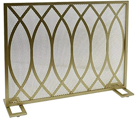 LMAYYLD Feuerschutz Vintage Schmiedeeisen Mesh Flachbildschirme, freistehender Kaminzaun |Stabiler Brandschutz |Schutzgitter für Gasherde, mit Fußständer, 100×20×82 cm It's so Kind of You