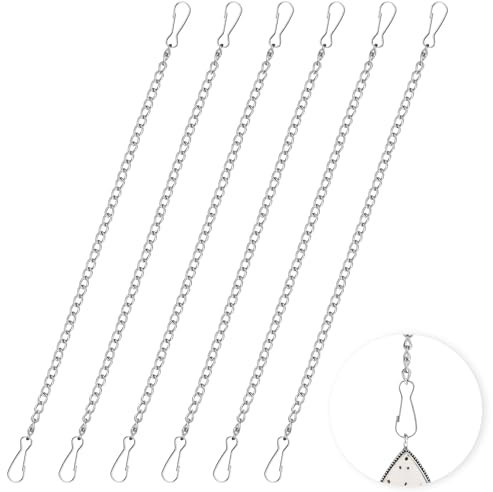 YQQYG Lot de 6 chaînes de suspension pour fenêtre en vitrail, 50,8 cm, chaînes de suspension avec crochets, décoration extérieure pour murs, jardins et cuisines