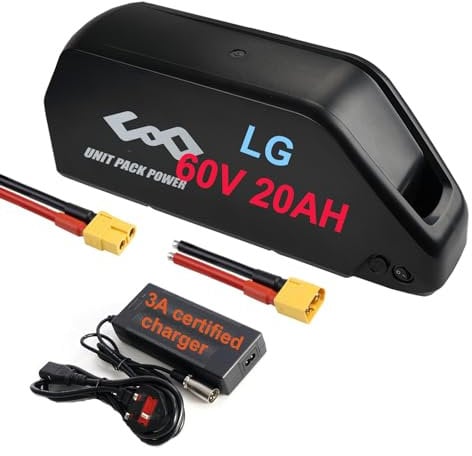 (UK) Ebike battery 60V 20AH LG4800cell Long Range Lithium DP 7 electric bike battery for 60v 2000W 1500W 1000W 750W 500W Motor, Ebike conversion kit
