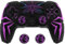PlayVital Silikonhülle für ps5 Controller Skin mit 2 Daumengriffen & 6 Stickern, rutschfest & stoßfest, Cyber Spider Design, Schutzhülle Case kompatibel mit Ladestation-Schwarz & Lila