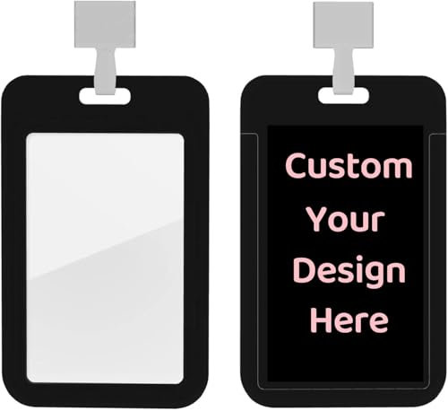Generic Porta tessere identificativo personalizzato con cordino Personalizzabile Aggiungi Testo Foto Porta tessere personalizzato con cordino rimovibile per medic Insegnanti Dipendenti Ufficio Scuola