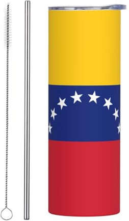 POEZJZW Vaso de acero inoxidable con la bandera de Venezuela, taza de café de 20 onzas, taza de viaje para bebidas heladas y bebidas calientes para batidos