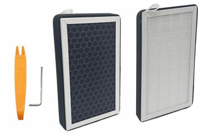 KOOMTOOM 2 Pack Filtro Aria Cabina per Tesla, Filtro Aria HEPA con Carbonio Attivo per Tesla Modello 3 Modello Y Cleaner Pm2.5 Sostituzione Filtro (per Tesla Model 3 2019-2024)