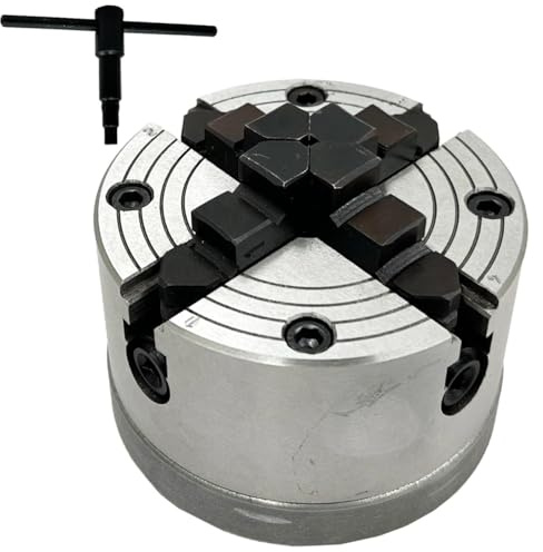 MachEl 5 (125 mm) 4-Backen unabhängiges Drehfutter mit Gusseisen-Rückplatte, 1-1/2 Zoll x 8 TPI Gewindehalterung, geeignet für Boxford-Drehmaschine
