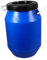 AMAZWI Cubo Almacenamiento 25L Barril Plástico Fermentar Alimentos con Tapa Hermética, Recipiente Cereales Y Dulces, Juego Recipientes Cocina Cubo Azul con Tapa Negra