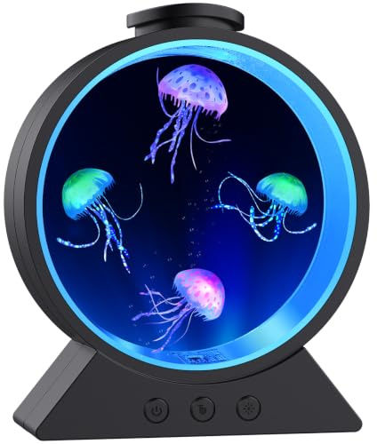 Eyesound Lámpara de medusas, luz de acuario de medusas que cambian de color para relajarse, lámpara de estado de ánimo para decoración del hogar, oficina y dormitorio, regalos para niños, adolescentes