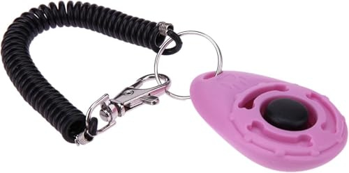 Pchnfei 1 x pinker Trainings-Clicker mit Knopf, Hundetrainingszubehör, stark und langlebig, Trainings- und Verhaltenshilfen, einfach zu bedienen