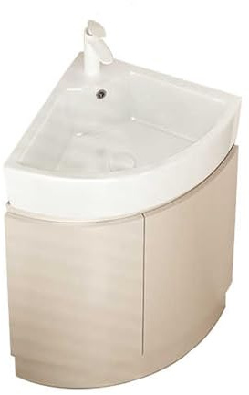 IYUESQ Meuble-lavabo d'angle, Meuble-lavabo sur Pied avec évier en céramique sous Plan, Meuble-lavabo sur Pied, Ensemble lavabo sur Colonne avec Robinet et bonde (33 cm/13 po)