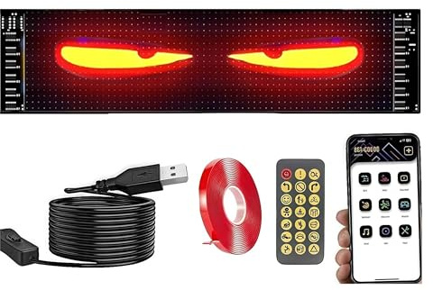 YASTA Insegna Luminosa Programmabile Scritta LED Personalizzata 60 CM Occhi Led