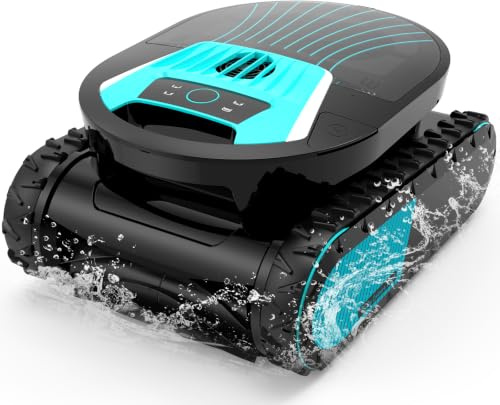 BRINBO Pleco Pro Robot Limpiafondos Piscina, Autonomía 210 Min, Doble Filtro, 7 Modos, Control App, Limpiafondos Piscina Automático, 200 m²,Obsidiana