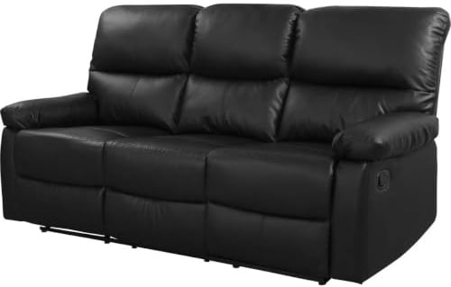 habitat et jardin Relax-Sofa Lincoln - 197 x 89 x 103 cm - 3-Sitzer - Schwarz