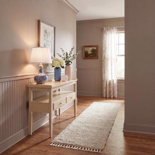 SAFAVIEH Boho Teppich für Wohnzimmer, Esszimmer, Schlafzimmer - Casablanca Collection, Kurzer Flor, Taupe, 69 X 244 cm