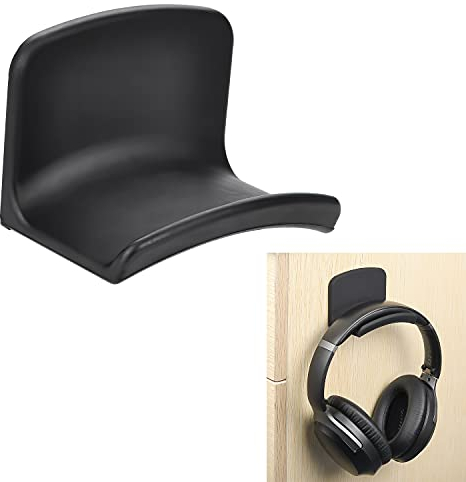 Neetto Soporte Percha de Silicona para Auriculares Pared, Gancho Sujeta Colgador Auricular Debajo Escritorio Mesa, Universal Adhesivo Stand for PC, Gaming Headphones, Cables - HS907