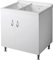 Negrari Eco Bianco Lavatoio 75x60 L75 P60 H85 CM Lavapanni Interno Lavanderia Base Mobile Nobilitato Idrofugo Legno 2 Vasche Lavandino Plastica Asse Piedini Ante Battenti Economico Qualità Medio Alta