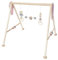 Hess Holzspielzeug 13382 - Spielgerät aus Holz, Serie Bär, für Babys, handgefertigter Spielbogen mit Figuren und Rasseln, nature rosa, ca. 60 x 58 x 55 cm