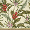 ABAKUHAUS Blatt Satin Stoff als Meterware, Romantische Aloha Vintage, Zum Nähen Toller Stoff für Heimtextilien Aller Art, 3M (148x300cm), Hellgelb Grün braun