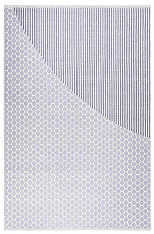 Esprit Home I Moderner Kurzflor Kelim Teppich aus Wolle - Läufer für Wohnzimmer, Flur, Schlafzimmer I East Atlanta Kelim I Hell Blau (80 x 150 cm)