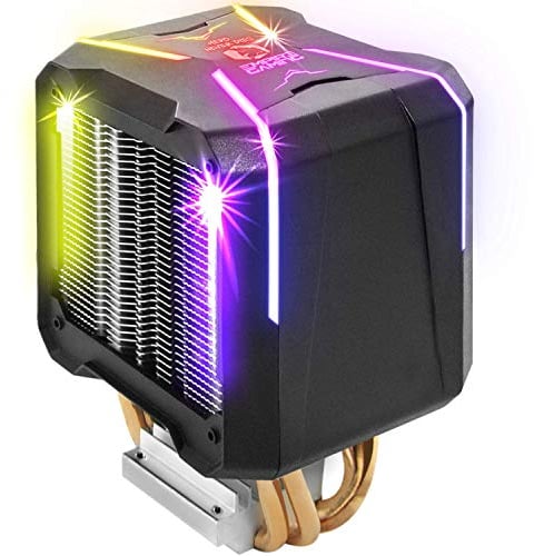EMPIRE GAMING - GUARDIAN V201 Prozessorlüfter für Gamer PC-Aluminium Kühler 4 Wärmerohre aus Kupfer Heatpipes-Adressierbarer Lüfter RGB-CPU DIY Gamers-Geräuscharme Wärmeableitung-Intel und AMD