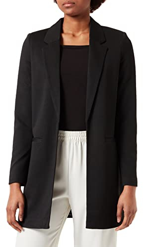 Vero Moda Femme Vmverina Long Blazer, Noir, 38 EU