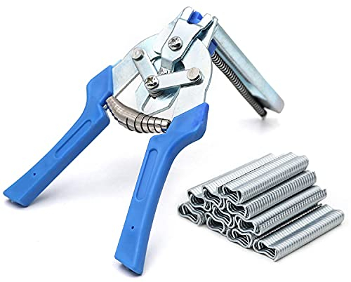 Type M Nail Ring Pliers, Animal Cage Installation Repair Tools Mesh Cage Wire Fencing Crimp Plier Fastener Tools Set with 600pcs M Clips