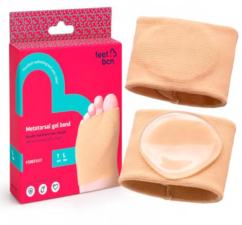 feet bcn 2 Cuscinetti Metatarsali In Silicone | Alleviano Il Dolore E Proteggono L'Area Del Piede | Anti-Traspiranti | Aumentano Il Comfort E Prevengono La Formazione Di Calli | Taglia S: EU 36-40.