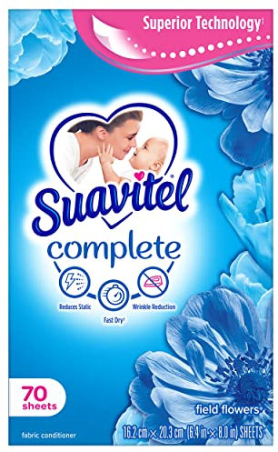 Suavitel Fogli completi per asciugatrice ammorbidente, fiori di campo - 70 pezzi